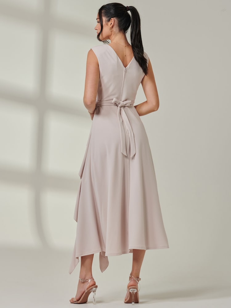 Jolie Moi Grey Wrap Front Frill Detail Maxi Dress - Image 2 of 6