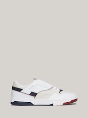 Tommy Hilfiger White Tommy Hilfiger Basket Modern Street Leather White Trainers - Image 1 of 8