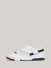 Tommy Hilfiger White Tommy Hilfiger Basket Modern Street Leather White Trainers - Image 2 of 8