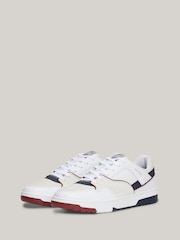 Tommy Hilfiger White Tommy Hilfiger Basket Modern Street Leather White Trainers - Image 3 of 8