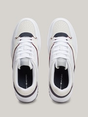 Tommy Hilfiger White Tommy Hilfiger Basket Modern Street Leather White Trainers - Image 5 of 8