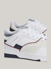Tommy Hilfiger White Tommy Hilfiger Basket Modern Street Leather White Trainers - Image 7 of 8