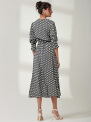Jolie Moi Black Daphne Puff Sleeve Bodycon Dress - Image 2 of 6