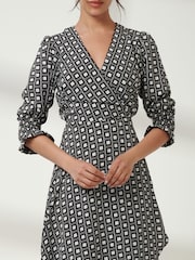 Jolie Moi Black Daphne Puff Sleeve Bodycon Dress - Image 3 of 6