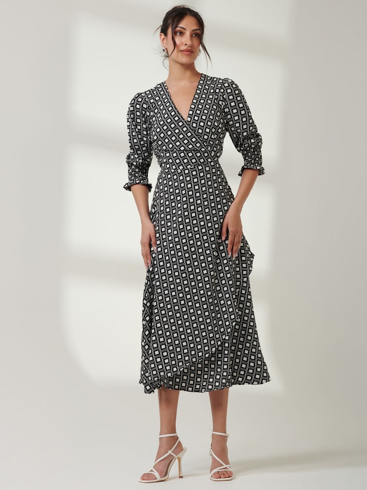 Jolie Moi Black Daphne Puff Sleeve Bodycon Dress - Image 5 of 6
