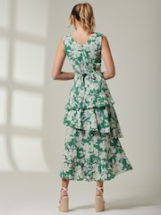 Jolie Moi Green Tiered Hem Sleeveless Maxi Dress - Image 2 of 6