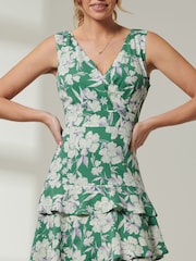 Jolie Moi Green Tiered Hem Sleeveless Maxi Dress - Image 3 of 6