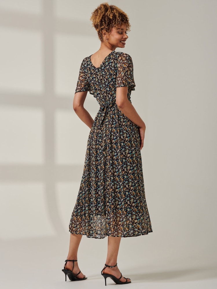 Jolie Moi Blue Floral Chiffon Maxi Dress - Image 2 of 6