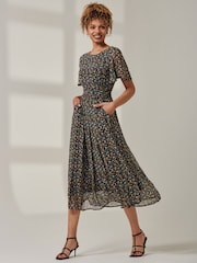 Jolie Moi Blue Floral Chiffon Maxi Dress - Image 5 of 6