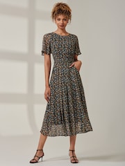 Jolie Moi Blue Floral Chiffon Maxi Dress - Image 6 of 6