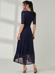 Jolie Moi Aneissa Mesh-Maxikleid mit gerafften Ärmeln - Bild 2 von 6