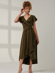 Jolie Moi Green High Low Ruffle Maxi Dress - Image 5 of 6
