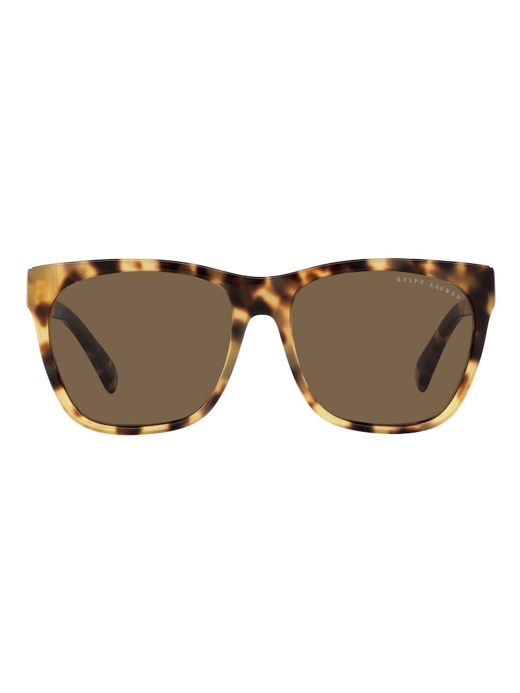Ralph Lauren Overszed Rl8221 The Ricky Black Sunglasses - Image 1 of 12
