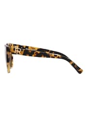 Ralph Lauren Overszed Rl8221 The Ricky Black Sunglasses - Image 4 of 12