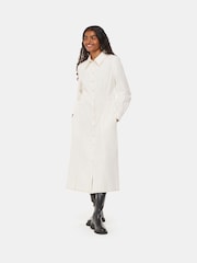 Whistles White Petite Harlowe Denim Midi 100% Cotton Dress - Image 1 of 5