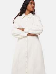 Whistles White Petite Harlowe Denim Midi 100% Cotton Dress - Image 3 of 5
