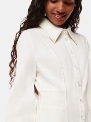 Whistles White Petite Harlowe Denim Midi 100% Cotton Dress - Image 4 of 5