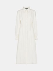 Whistles White Petite Harlowe Denim Midi 100% Cotton Dress - Image 5 of 5