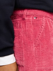 Tommy Hilfiger Pink Corduroy Flared 100% Cotton Trousers - Image 4 of 5
