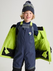 Polarn O Pyret Blue Waterproof Padded Ski Salopettes - Image 3 of 9