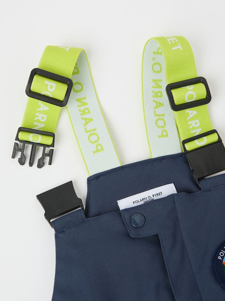 Polarn O Pyret Blue Waterproof Padded Ski Salopettes - Image 8 of 9
