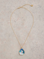 White Stuff Gold Tone Mosaic Tile Drop Necklace - Image 2 of 3