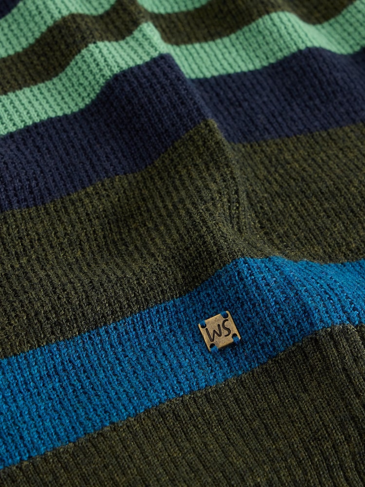 White Stuff Green Newport Merino Stripe Crew Jumper - Image 6 of 6 White Stuff Green Newport Merino Stripe Crew Jumper - Image 6 of 6