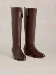 White Stuff Brown Willow Leather Knee High Boots - Image 2 of 5