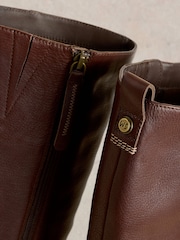 White Stuff Brown Willow Leather Knee High Boots - Image 4 of 5