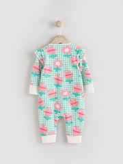 Green Mummy Family Two Way Zip 100% Cotton Sleepsuit (0mths-2yrs) (0mths-2yrs) - Image 2 of 11