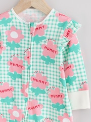 Green Mummy Family Two Way Zip 100% Cotton Sleepsuit (0mths-2yrs) (0mths-2yrs) - Image 3 of 11