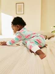 Green Mummy Family Two Way Zip 100% Cotton Sleepsuit (0mths-2yrs) (0mths-2yrs) - Image 7 of 11