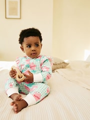 Green Mummy Family Two Way Zip 100% Cotton Sleepsuit (0mths-2yrs) (0mths-2yrs) - Image 8 of 11