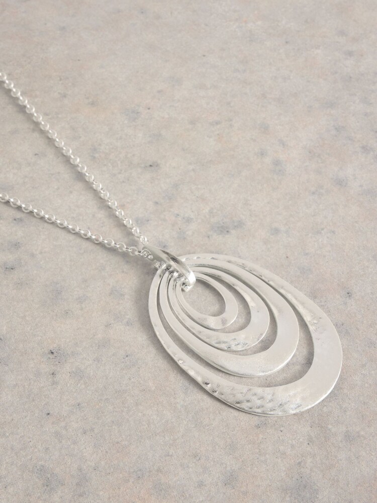 White Stuff Silver Tone Bryony Textured Necklace - Image 2 of 2 White Stuff Silver Tone Bryony Textured Necklace - Image 2 of 2