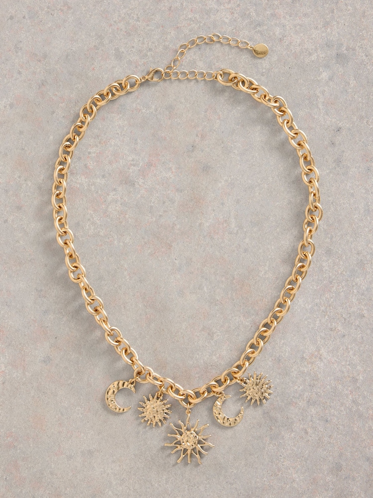 White Stuff Gold Tone Chunky Star Chain Necklace - Image 1 of 2