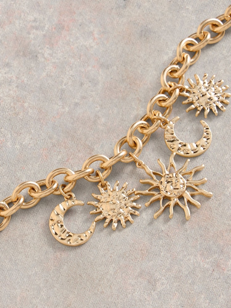 White Stuff Gold Tone Chunky Star Chain Necklace - Image 2 of 2 White Stuff Gold Tone Chunky Star Chain Necklace - Image 2 of 2