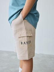 Песочный - Baker by Ted Baker Nylon Pocket 100% Cotton Shorts - Изображение 5 из 12