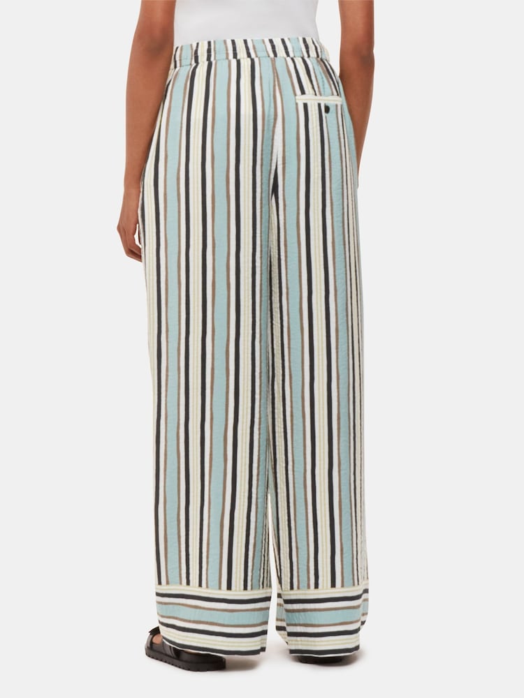 Whistles Natural Petite Vertical Stripe Nicola Trousers - Image 2 of 5 Whistles Natural Petite Vertical Stripe Nicola Trousers - Image 2 of 5