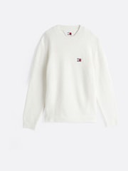 Tommy Jeans White Regular Fit Waffle Sweater - Image 5 of 5