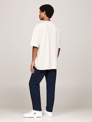 Tommy Jeans White Oversized Melange Flag 100% Cotton T-Shirt - Image 2 of 5