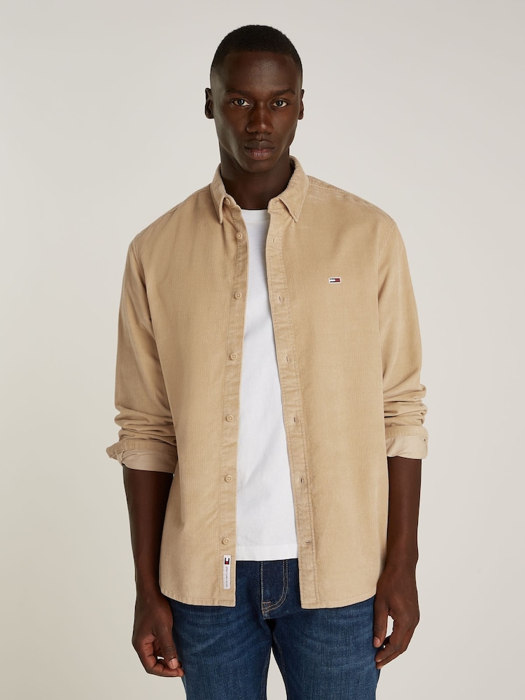 זהב - Tommy Jeans חולצת קורדרוי בגזרה רגילה - תמונה 1 מתוך 6