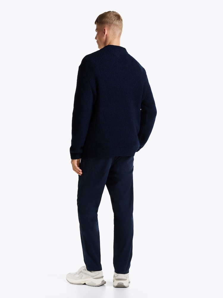 Tommy Jeans Blue Regular Fit Waffle Sweater - Image 2 of 7