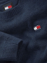 Tommy Jeans Blue Regular Fit Waffle Sweater - Image 5 of 7