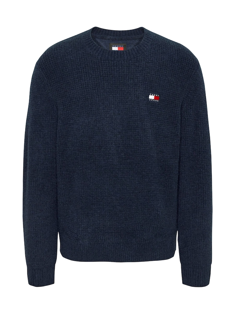 Tommy Jeans Blue Regular Fit Waffle Sweater - Image 6 of 7