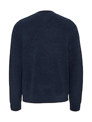 Tommy Jeans Blue Regular Fit Waffle Sweater - Image 7 of 7