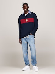 Tommy Jeans Blue Isaac Relaxed Tapered Jeans - Image 3 of 4