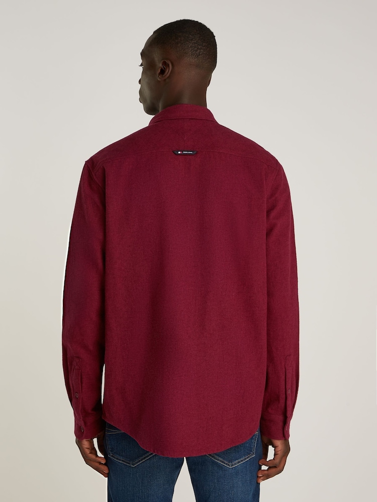 Tommy Jeans Regular Fit Red Grindle Flannel Shirt - Image 2 of 6