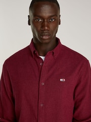 Tommy Jeans Regular Fit Red Grindle Flannel Shirt - Image 3 of 6