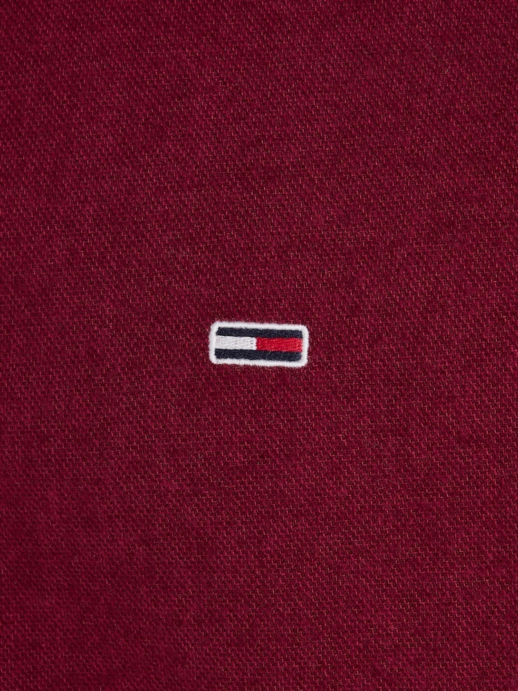 Tommy Jeans Regular Fit Red Grindle Flannel Shirt - Image 6 of 6