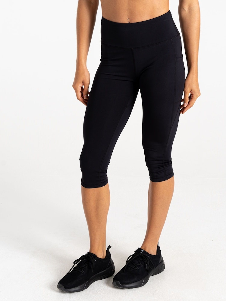 Zwart - Dare 2b Womens Influential II 3/4 Black Leggings - Image 1 of 1